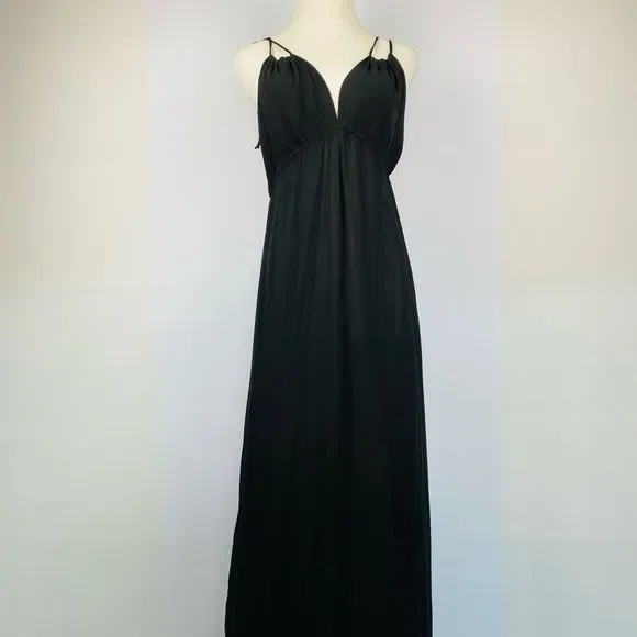 NEW FAVLUX Black Halter Strap Maxi Dress Open Back - Picture 8 of 11